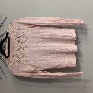 Zara W/B Collection Long Sleeve Top Light Weight Small Size Lacy Romance